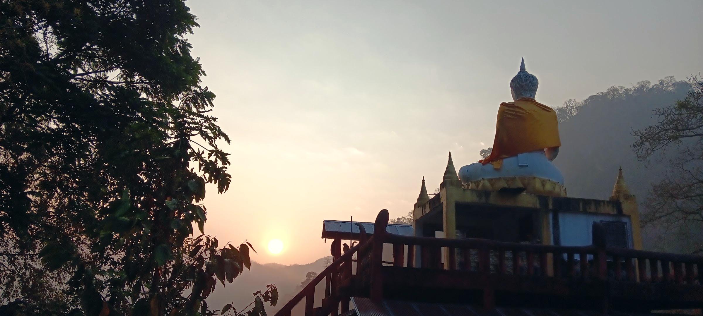 Wat Tham Meywadi Wanaram entrance and limestone cavern sanctuary at Ban Rai, Pang Mapha
