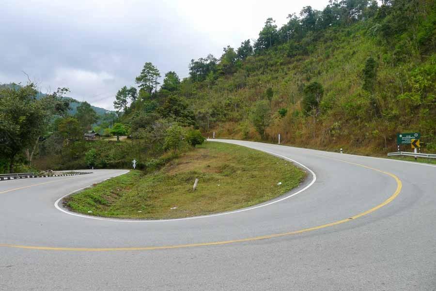 Road climbing into the western hills away from the main highway